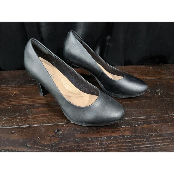 NEW Clarks Adriel Viola Women's Ortholite High Heel Platform Pumps/Sz. 6.5M - Picture 3 of 7